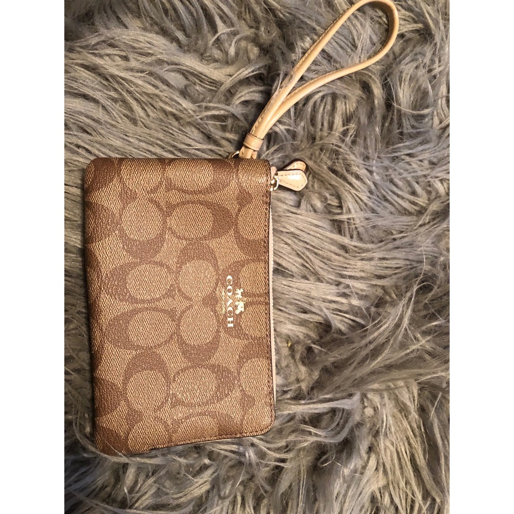 Coach signature canvas wristlet